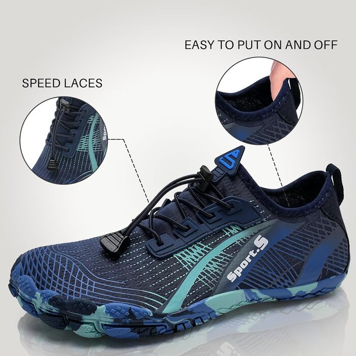 Легкі аквашузи IceUnicorn для фітнесу, пляжу та плавання (36 EU, блакитний)