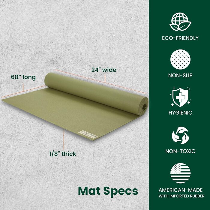 Йога-мат Jade 68 дюймів, фіолетовий, для подорожей, екологічний