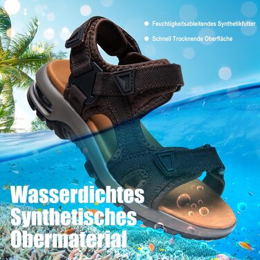 Сандалі дитячі Visionreast для хлопчиків, пляжні, спортивні, трекінгові, з амортизуючою підошвою, протиковзкі, літні, для прогулянок, коричневі, 28 EU