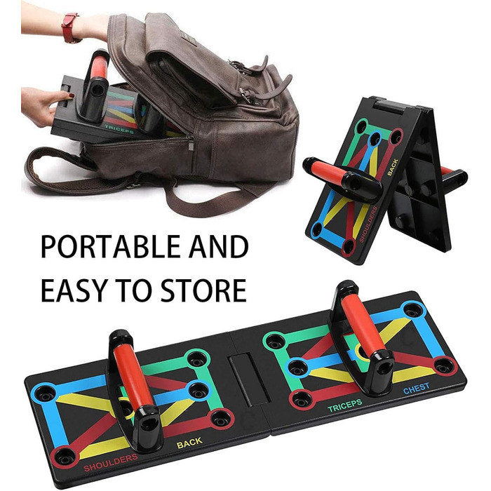 Дошка для віджимань 12-в-1, складана, для тренування верхньої частини тіла, плечей, грудей, спини та трицепсів