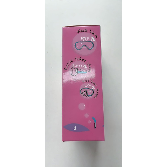 Дитяча маска для плавання та снорклінгу Supertrip, 6-14 років, скло, рожево-блакитна