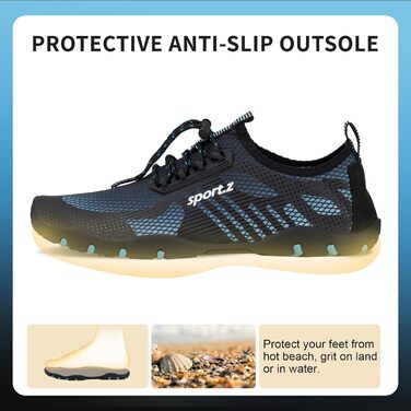 Чоботи для плавання IceUnicorn: унісекс, чорно-сині, 45 EU