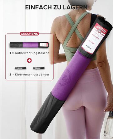 Килимок для йоги HAPBEAR XXL, нековзкий, спортивний, фітнес-мат для дому, залу, пілатесу, 183x122/198x137 см, 6 мм, міцний