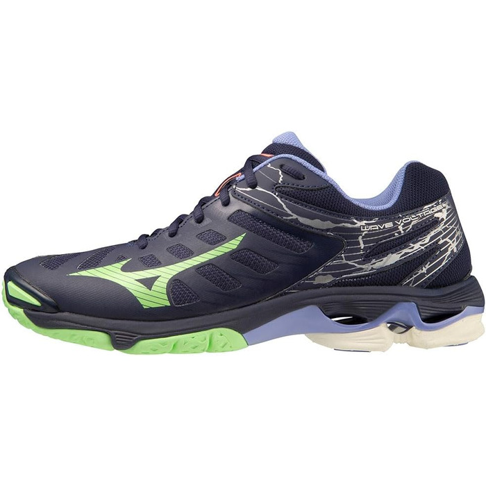 Волейбольне взуття Mizuno Wave Voltage - чорно-біле, 42 EU, Eveblue Techgreen Iolite