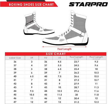 Боксерські чоботи Starpro Superior - для боксу, ММА, муай-тай, кікбоксингу, спарингу. Чорно-білі, розмір 48 EU, гумова підошва