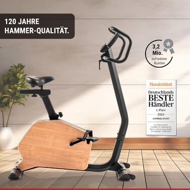 Велотренажер HAMMER CardioPace 5.0 NorsK, 24 програми, Bluetooth, 8 кг маховик, сумісний з Kinomap і Zwift