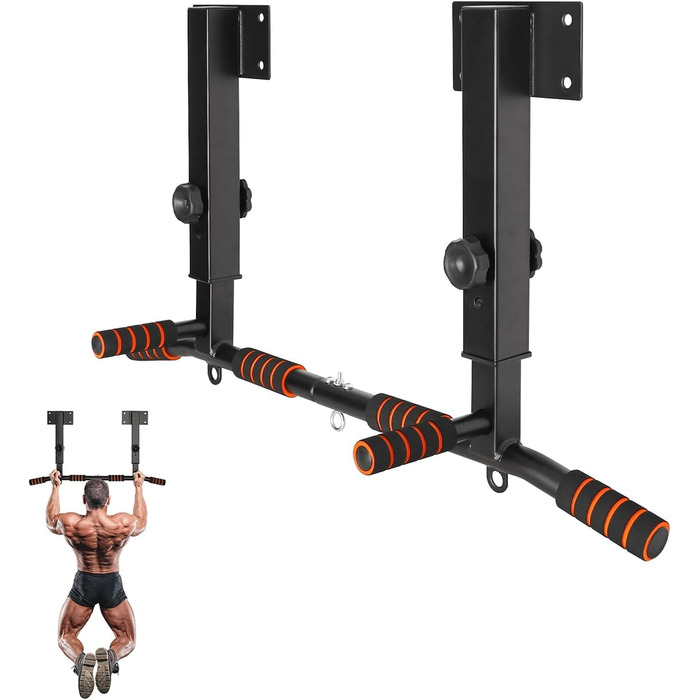 Стійка для підтягувань QZWGZ Bar Mount Heavy Duty - до 200 кг, регулювання висоти, нековзні ручки, для дому та спортзалу
