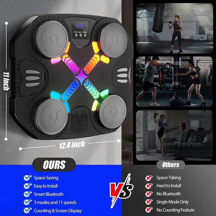 Музична скринька-машина, спортивні іграшки для дітей, настінна музична скринька з підсвіткою та звуком, подарунок для хлопчиків та дівчаток віком 3, 4, 5, 6, 7, 8 років, чорна