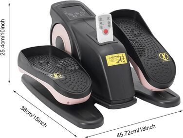 Міні еліптичний тренажер під стіл з пультом та дисплеєм, регульована швидкість, електричний, для дому, чорний+рожевий