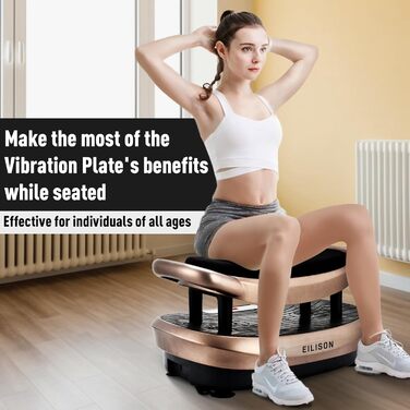 Машина для тренувань EILISON FITABS 3D з вібрацією та сидінням: вібрація, пульсація, платформа для віджимань, лімфодренаж, схуднення, відновлення. Кольори: Braun, Schwarz, Silber