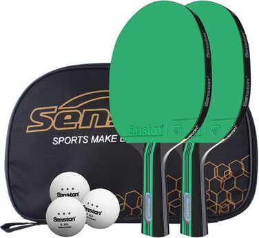 Набір для настільного тенісу Senston: 2 ракетки, 3 м'ячі, сумка. Підходить для студентів, початківців, тренувань та сімейного дозвілля. Модель S6