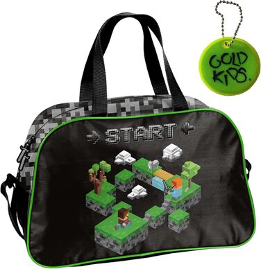 Спортивна сумка Goldkids для дітей (дівчаток та хлопчиків) з мотивом Pixel Game - сумка для плавання з посиленим дном, 40x25x15 см