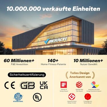 Гребний тренажер MERACH R15B2 для дому, складаний, з магнітним гальмом, тихий, з додатком, подовжені рейки, ручне регулювання