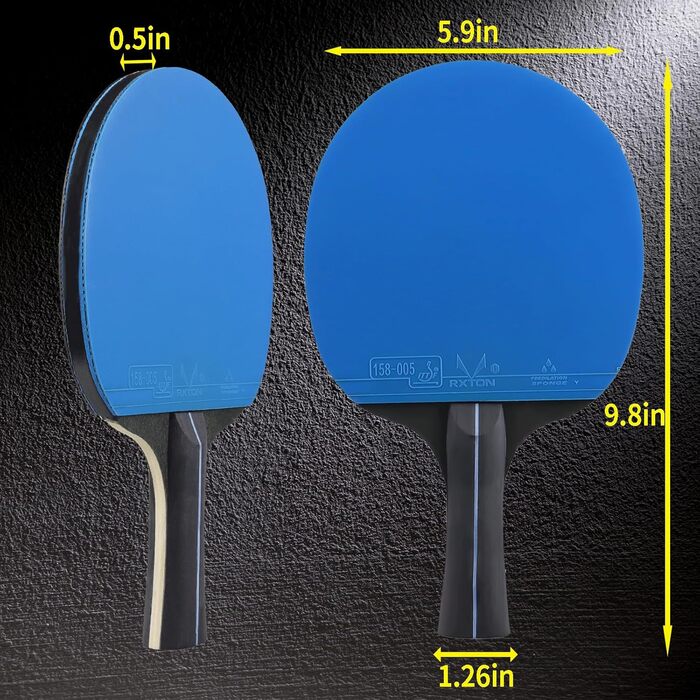 Набір пінг-понгових лопаток DHS 4 шт. з сумкою, гумою та м'ячами