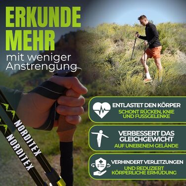 Телескопічні трекінгові палиці з алюмінію для скандинавської ходьби та гірських походів, ультралегкі, регульовані (для чоловіків та жінок) з аксесуарами та сумкою