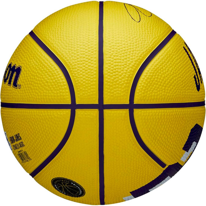 Баскетбольний м'яч WILSON NBA Player Icon, розмір 7 та міні 3, для вулиці, Лос-Анджелес Лейкерс
