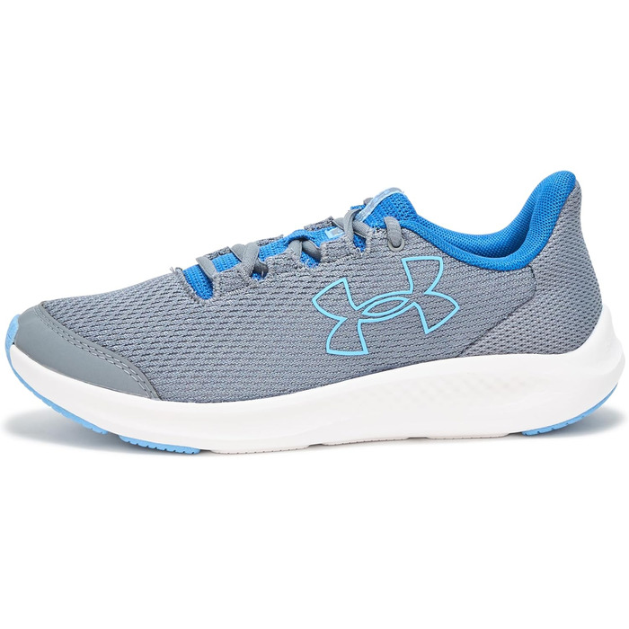 Кросівки для хлопчиків Under Armour Charged Pursuit 3 - Технічні бігові кросівки (34.5 EU, Titan Gray, Tech Blue, Horizon Blue)