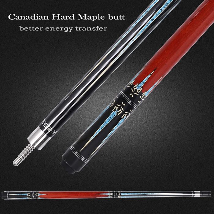 Кю (біліардний кий) CUEELF 147.3 см, Ахор, блакитний/червоний - для більярду