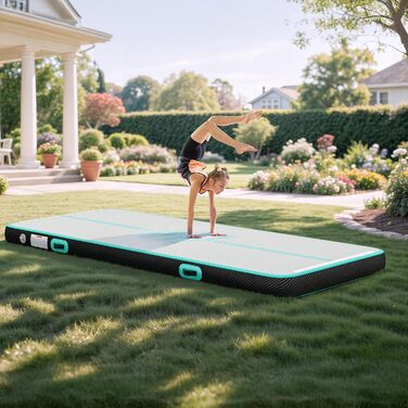 3M DWVO Air Matte Track - Гімнастичний надувний мат для гімнастики, йоги, фітнесу, тренувань, 10 см, зелений