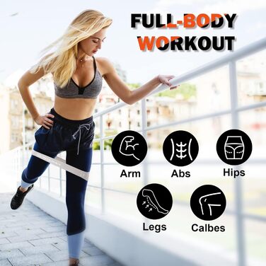 Еластичні гумки WIKDAY для фітнесу: набір з ручками, фіксатором для дверей та ремінцями для щиколоток. Ідеально для силових тренувань, кроссфіту та розтяжки вдома. Максимальне навантаження: 90,7 кг.