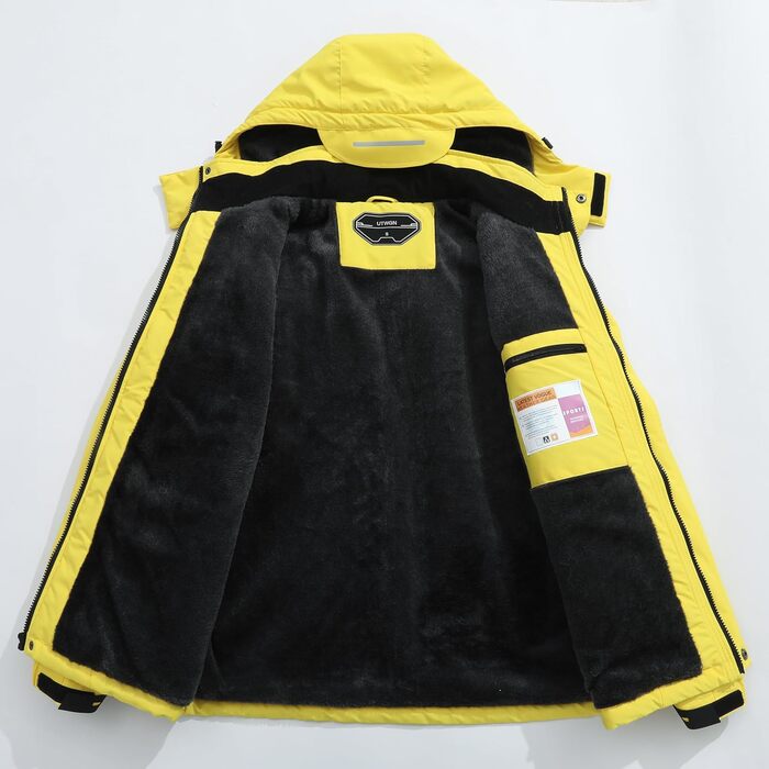 Чоловіча зимова куртка для сноуборду та лижного спорту, водонепроникна, вітрозахисна, з капюшоном, зелена (S, жовта)