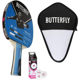 Набір для настільного тенісу Butterfly Timo Boll Sapphire: ракетка, чохол, м'ячі, ITTF накладка Addoy, для хобі та відпочинку