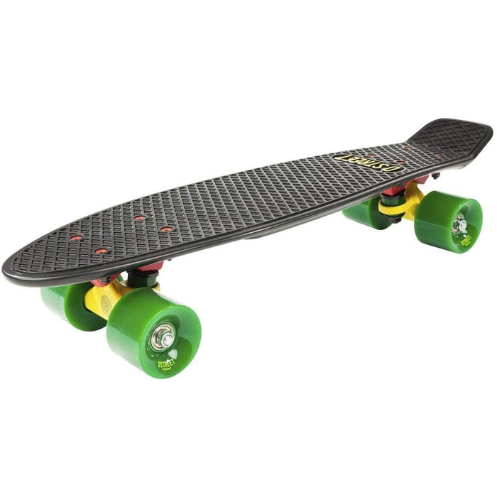 Скейтборд Dstreet Polyprop 3rd Gen 23'' для дорослих, унісекс, поліпропілен, різнокольоровий (Rasta)