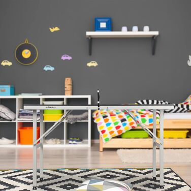 Стіл для настільного тенісу Relaxdays Indoor, складаний, 72x76x125 см, з сіткою, синій, для активного відпочинку