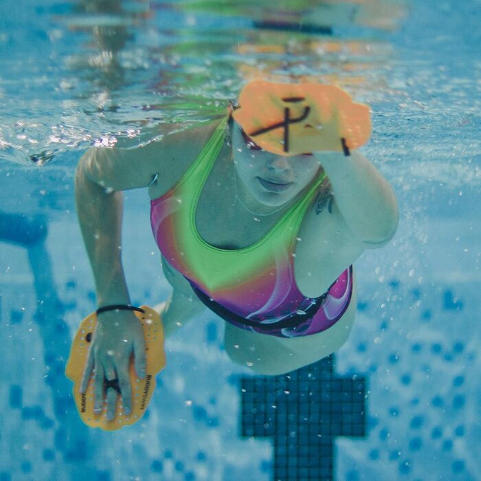 Лопатки для плавання Buddyswim M, помаранчеві, тренувальні