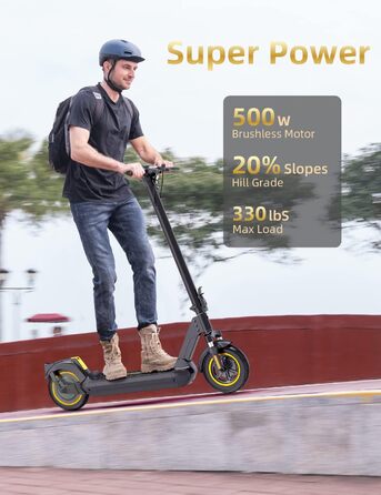Електросамокат ALLMOVE 500W для дорослих, запас ходу 45 км, складний, 10'' суцільнолиті колеса, керування через додаток, потрійна система гальм, навантаження до 150 кг, велика LED-панель, без ABE
