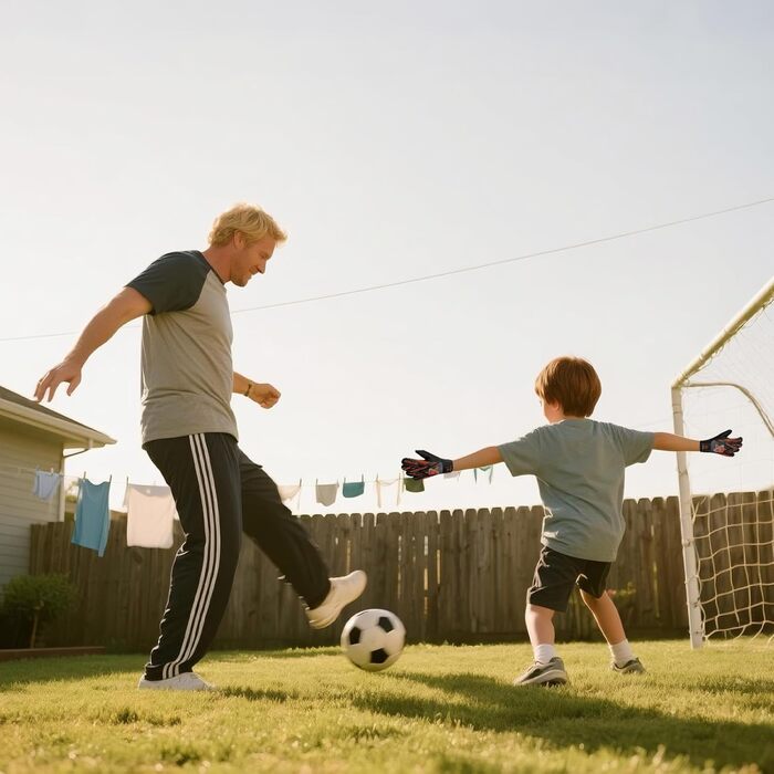 Воротарські рукавички WVVOU для дітей та підлітків, футбольні, з подвійним захистом, портативні, супер зчеплення (Помаранчевий, 4)