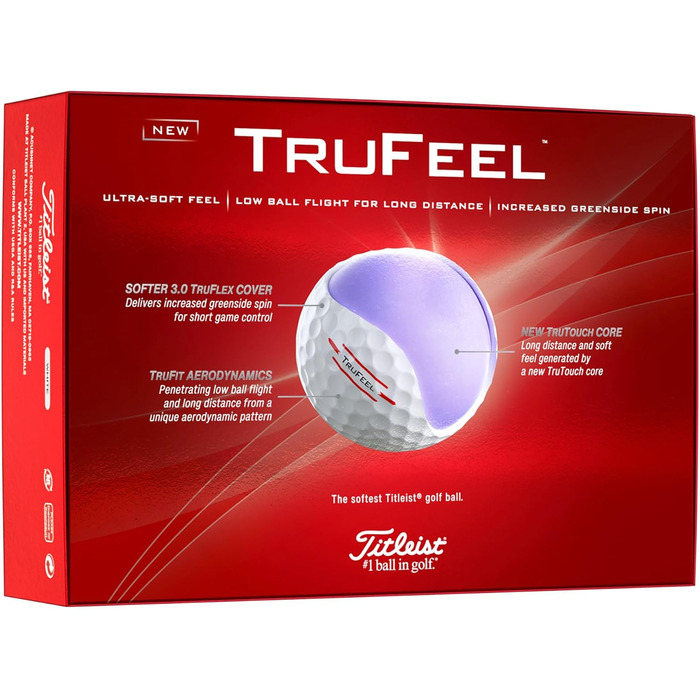 М'ячі для гольфу Titleist TruFeel, 12 шт., преміум якість
