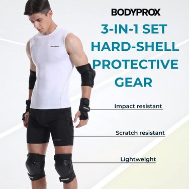 Комплект захисту BODYPROX: наколінники, налокітники, захист зап'ясть для роликів, скейтборду, BMX, розмір M