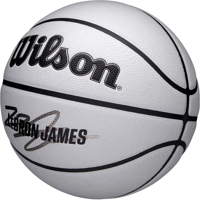 Баскетбольний м'яч Wilson NBA Player Icon UV James Design, сірий, розмір 7, з UV-захистом та текстурою Pure Feel