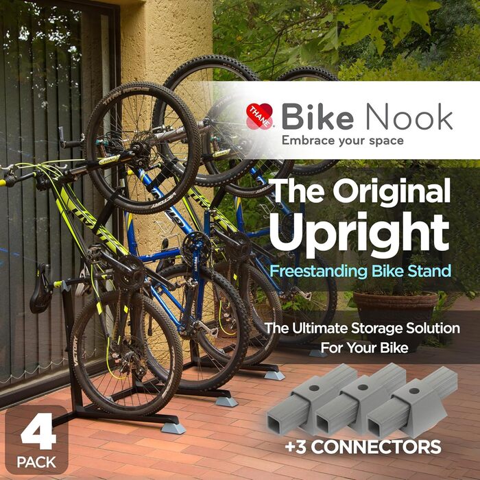 Підставка для велосипеда вертикальна, підлогова, для гаража та дому. Економна велосипедна стійка Bike Nook (від 18 дюймів)