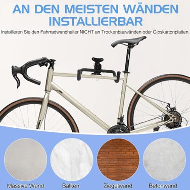 Кріплення для велосипеда на стіну CYFIE (2 шт.) - складне, з м'якою підкладкою, до 25 кг, для MTB та шосейних велосипедів