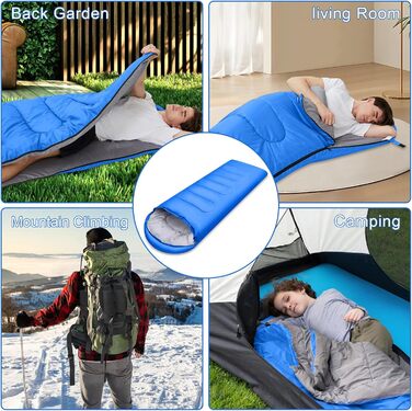 Сплячий мішок 3-4 сезони - 220 x 85 см, водонепроникний, легкий, для кемпінгу та подорожей