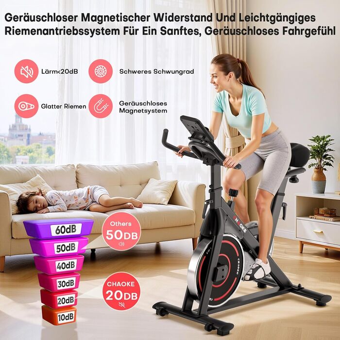 Hometrainer CHAOKE з LCD-монітором: тихе кардіотренування вдома, до 150 кг, чорно-синій