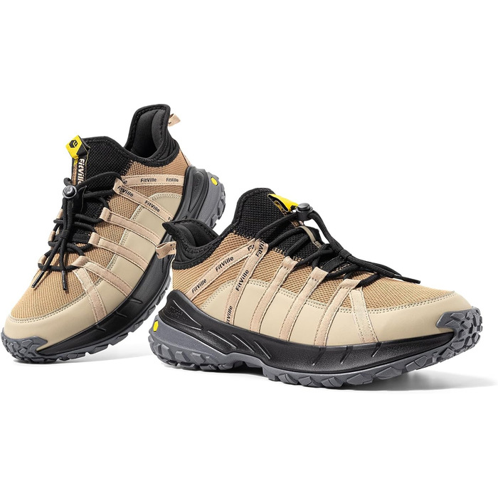 Черевики для трекінгу чоловічі FitVille, широкі, підошва не слизька, зручні, дихаючі, для походів у гори, легкі, кросівки 43 EU, теплі, бежево-пісочні
