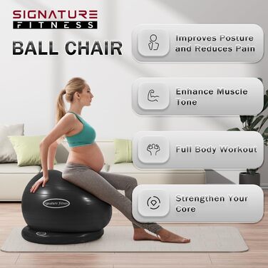 Гімнастичний м'яч BalanceFrom, протиударний, нековзний, з насосом, 90 кг