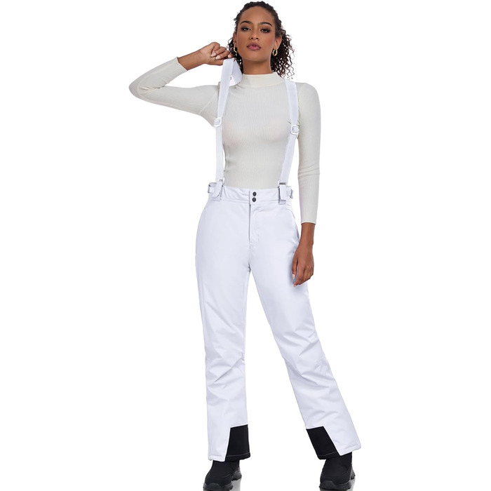 WOWULOVELY Жіночий зимовий костюм для катання на лижах, водонепроникний, вітронепроникний, комплект куртки та штанів, ізольований сніговий костюм, для сноубордингу, білий (XL, White-f)