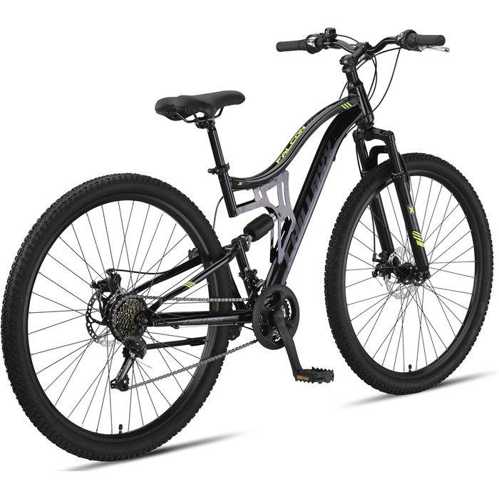 Гірський велосипед Chillaxx Bike Falcon Premium 24/26/27.5/29 дюймів для хлопців, дівчат, жінок і чоловіків, 21 швидкість, дискові гальма, повна амортизація