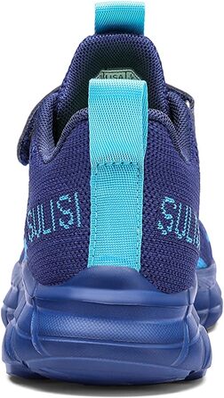 Дитячі кросівки для хлопчиків та дівчаток, унісекс, з кріпленням на липучці, зала/вулиця, сітка, дихаючі, легкі, фітнес, спорт, біг, темно-синій, 32 EU