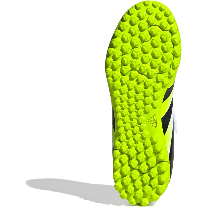 Дитячі футбольні бутси adidas Predator Club Hook-and-Loop для гри на траві, розмір 28 EU, білий/чорний/лимонний, унісекс