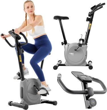 Велотренажер TREX SPORT TX-350MB RIZE, магнітна система, 10 рівнів опору, пульсометри, 5 положень сидіння, до 120 кг, сірий