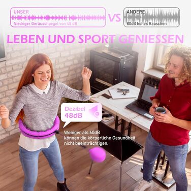 Розумний обруч для схуднення з вантажем, фіолетовий (24 вузли, 77-132 см) для дорослих та початківців