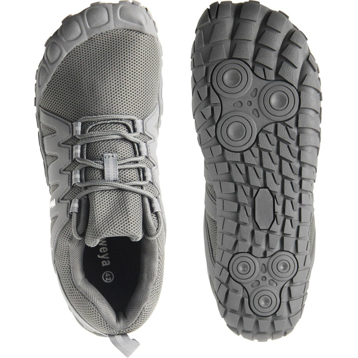 Жіночі кросівки для тренувань Weweya Minimalist Trail Running Barefoot з широким носком (41 EU, сірий, регульований язик)