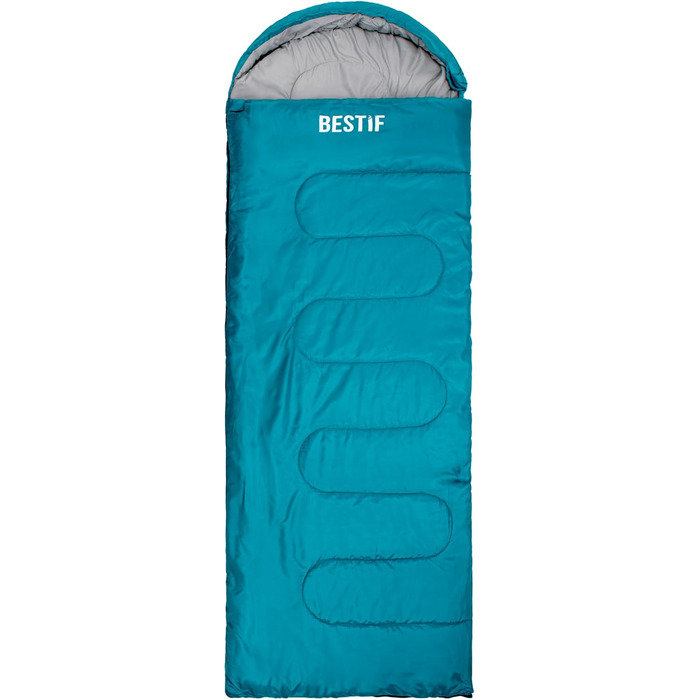 Сплячий мішок BESTIF для кемпінгу та відпочинку на природі. Легкий, водонепроникний, літній спальник 210x75cm, турквіс