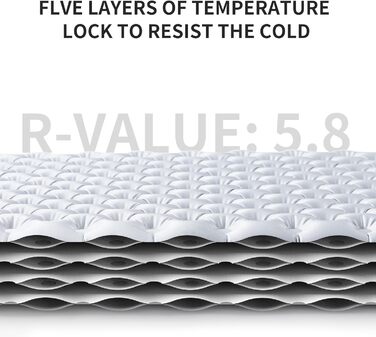Каремат Naturehike Thermal 5.8 R-value для кемпінгу самонадувний, ультралегкий, всесезонний (жіночий, L)