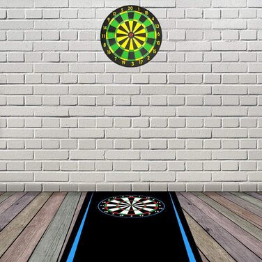 Килимок для дартсу Kingpower 237x80 см, гумовий, з лінією кидка, захист підлоги, аксесуари для дротиків, різні дизайни, Design 9